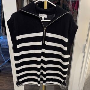 Bare Necessities Black and White Striped V-Neck Sweater